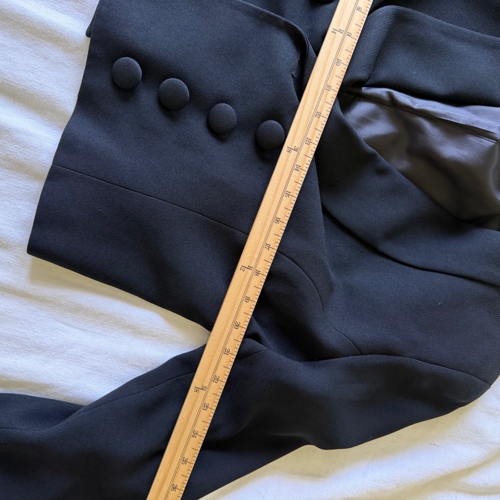 Christian Dior Vintage Womens Black Cropped Shawl Lapel Blazer Jacket USA Made - Picture 8 of 10